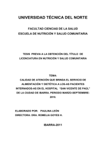 UNIVERSIDAD TÉCNICA DEL NORTE  FACULTAD CIENCIAS DE LA SALUD