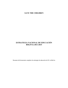 estrategia nacional de educación - Bolivia
