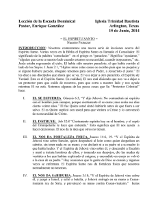Lección de la Escuela Dominical      ... Pastor, Enrique González        ...