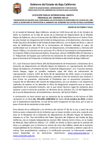 Gobierno del Estado de Baja California  LICITACIÓN PÚBLICA INTERNACIONAL ABIERTA