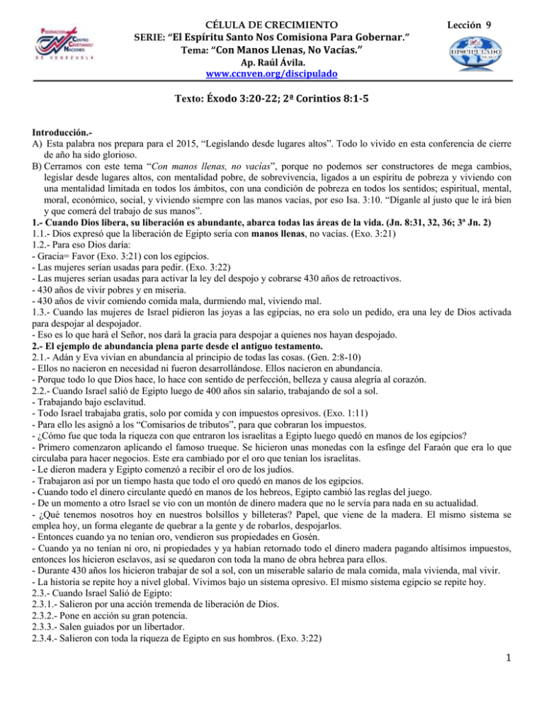 El Espíritu Santo Nos Comisiona Para Gobernar