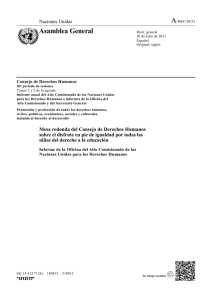 A Asamblea General Naciones Unidas Consejo de Derechos Humanos