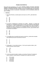 Examen_Matematica_2014 - UNAN – FAREM – Chontales