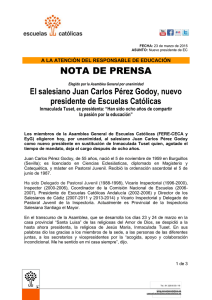 El salesiano Juan Carlos Pérez Godoy, nuevo presidente de
