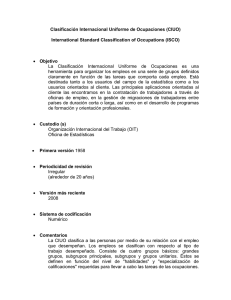 Clasificación Internacional Uniforme de Ocupaciones (CIUO)