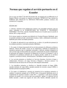 Normas que regulan el servicio portuario en el Ecuador