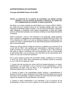 SUPERINTENDENCIA DE SOCIEDADES Concepto 220-042549 Febrero 20 de 2009