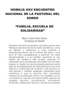 HOMILÍA XXV ENCUENTRO NACIONAL DE LA PASTORAL DEL SORDO