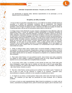 Actividad: Comprensión de lectura: “Un perro, un niño, la noche