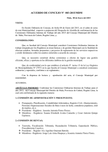 ACUERDO DE CONCEJO Nº  003-2015/MDM