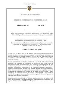 Res. CREG 181-2010 - CREG Comisión de Regulación de