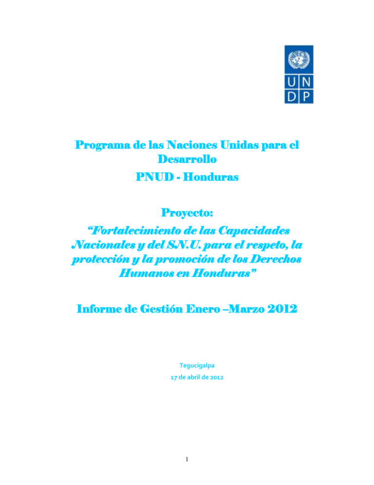 Programa de las Naciones Unidas para el Desarrollo PNUD - Honduras