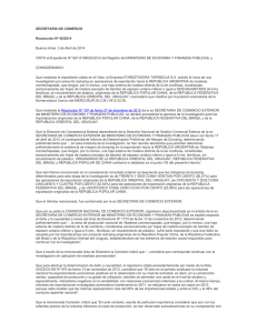 SECRETARÍA DE COMERCIO Resolución Nº 45/2014 Buenos Aires