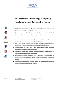 Alfa Romeo 4C Spider llega a España y