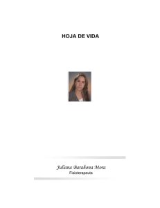 Juliana Barahona Mora HOJA DE VIDA  Fisioterapeuta