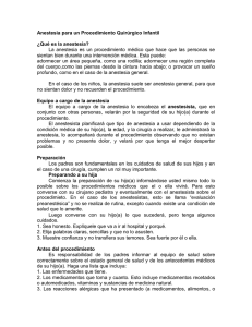 Anestesia para un Procedimiento Quirúrgico infantil