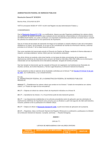 ADMINISTRACIÓN FEDERAL DE INGRESOS PÚBLICOS Resolución General N° 3618/2014
