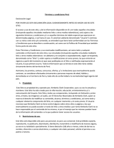 Términos y condiciones Perú Declaración Legal SITIO.