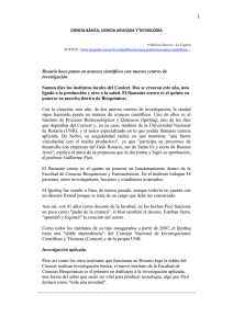 CIENCIA B&Aacute;SICA, CIENCIA APLICADA Y TECNOLOG&Iacute;A (*)Silvina