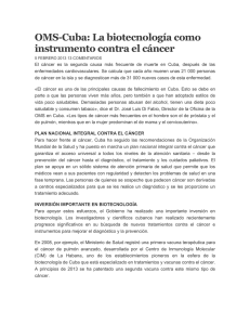 OMS-Cuba: La biotecnología como instrumento contra el cáncer