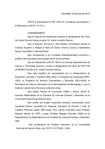 el Consejo Superior resolvió - Universidad Nacional de Quilmes