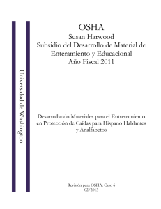 OSHA Susan Harwood Subsidio del Desarrollo de Material de Enteramiento y Educacional
