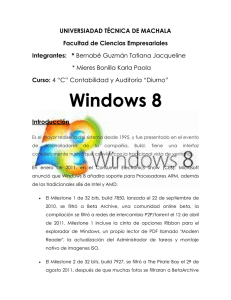 Windows 8 UNIVERSIADAD TÉCNICA DE MACHALA Facultad de Ciencias Empresariales