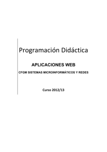 Programación Didáctica APLICACIONES WEB