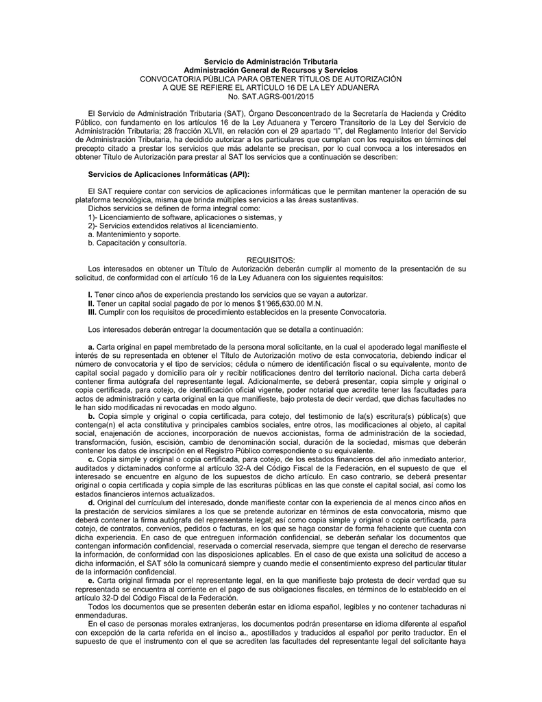 Servicio de Administración Tributaria Administración General de