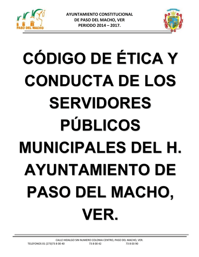 Código De Ética Y Conducta De Los Servidores Públicos Municipales 8271