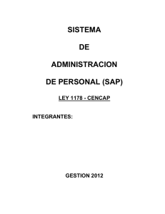 gestion 2012 sistema de administración de personal (sap)