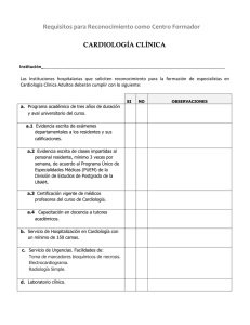 Requisitos para Reconocimiento como Centro Formador CARDIOLOGÍA CLÍNICA