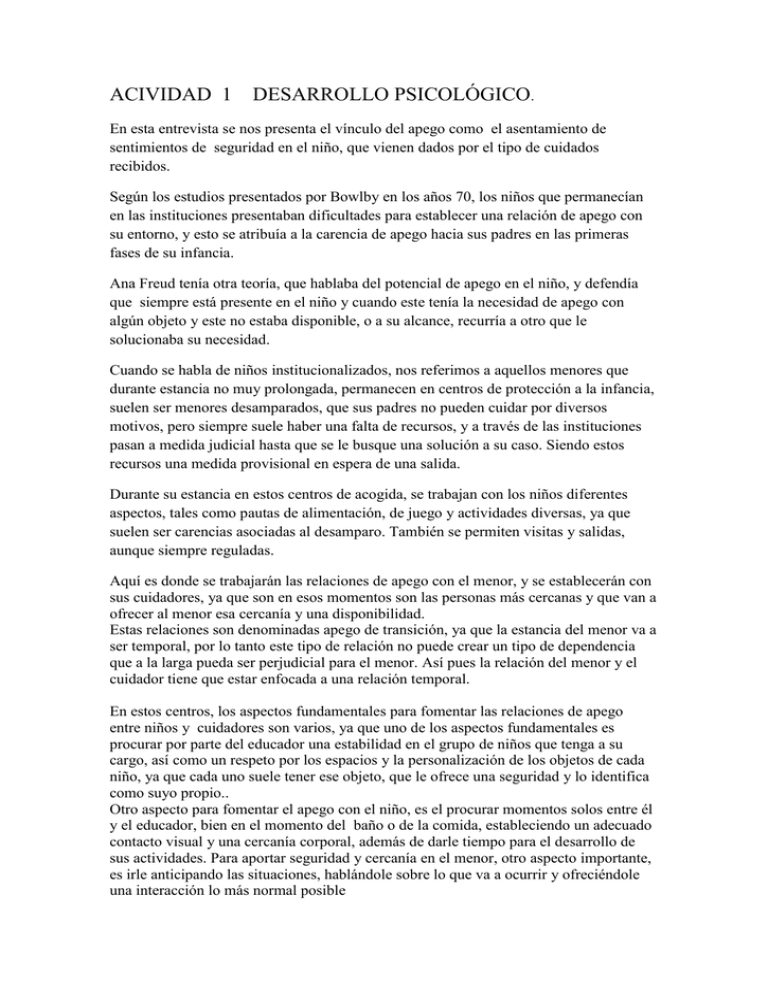 Actividad 1 El Apego