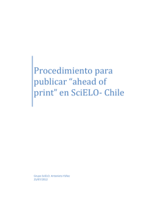 Procedimiento para publicar *ahead of print* en SciELO