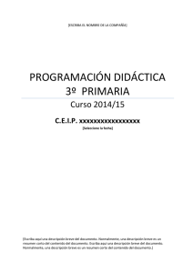 programación didáctica 3º primaria