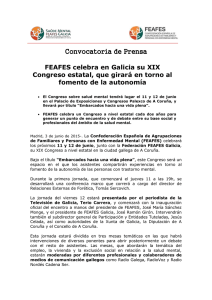Convocatoria de Prensa FEAFES celebra en Galicia su XIX