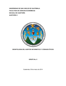UNIVERSIDAD DE SAN CARLOS DE GUATEMALA FACULTADA DE CIENCIAS ECONÓMICAS AUDITORÍA V
