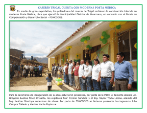 POSTA MÉDICA TRIGAL - Municipalidad Distrital de Huarmaca