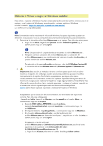 Volver a registrar Windows Installer