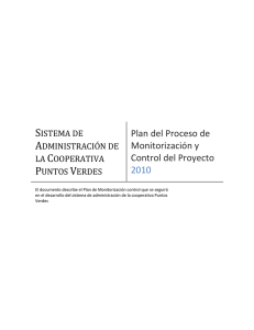 Plan del Proceso de Monitorización y Control del Proyecto