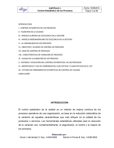 x.- historia y evolución del control estadísticos de los procesos