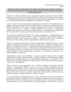 Secretaría de Relaciones Exteriores DGDH Respuesta de México al