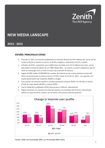 new media lanscape 2012 - 2015 españa: principales cifras