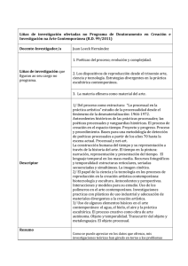 Liñas  de  investigación  ofertadas  no ... Investigación na Arte Contemporánea (R.D. 99/2011)