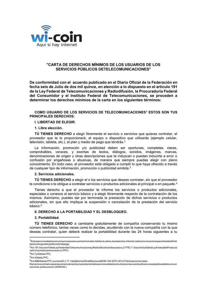 Carta De Derechos Nextel