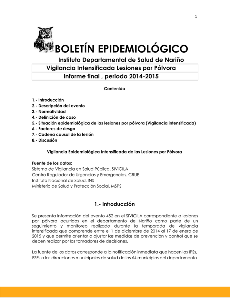 BOLETÍN EPIDEMIOLÓGICO