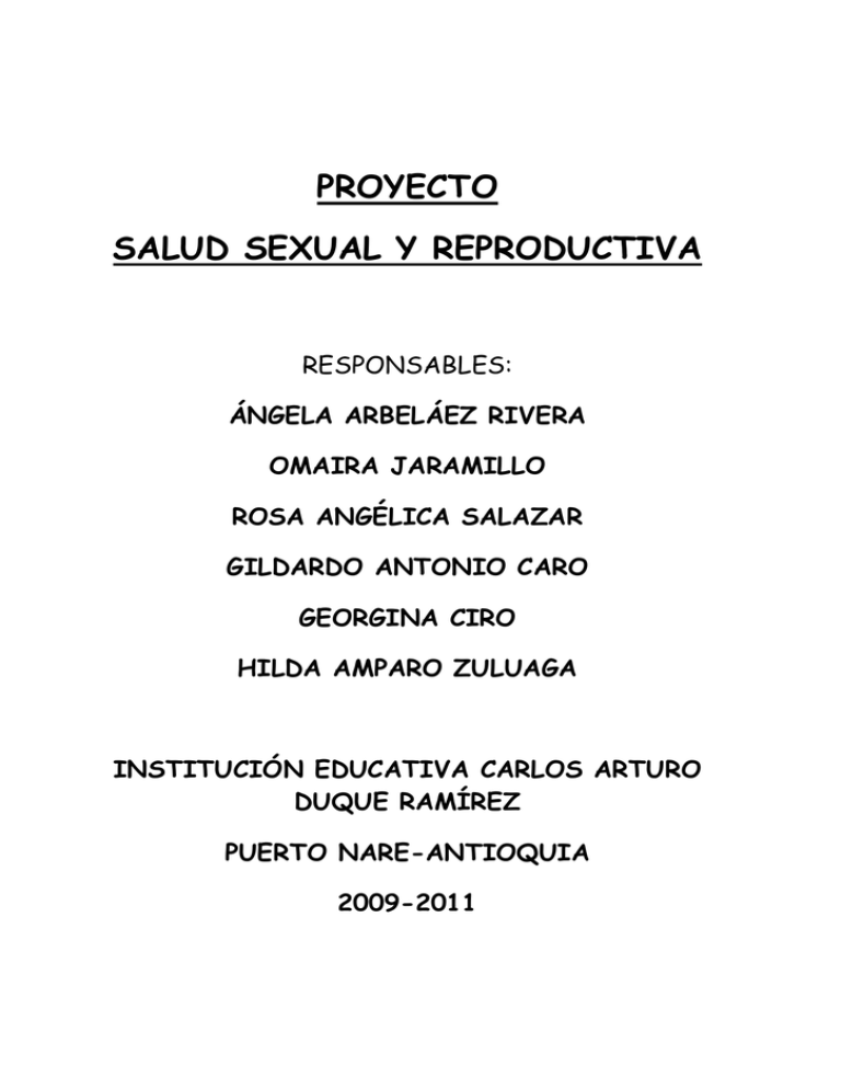 Proyecto Salud Sexual Y Reproductiva