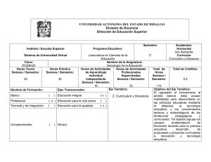 UNIVERSIDAD AUTÓNOMA DEL ESTADO DE HIDALGO División de Docencia