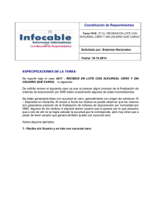 RECIBOS EN LOTE CON SUCURSAL CERO Y SIN USUARIO QUE