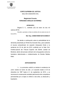 CORTE SUPREMA DE JUSTICIA Magistrado Ponente FERNANDO GIRALDO GUTIÉRREZ